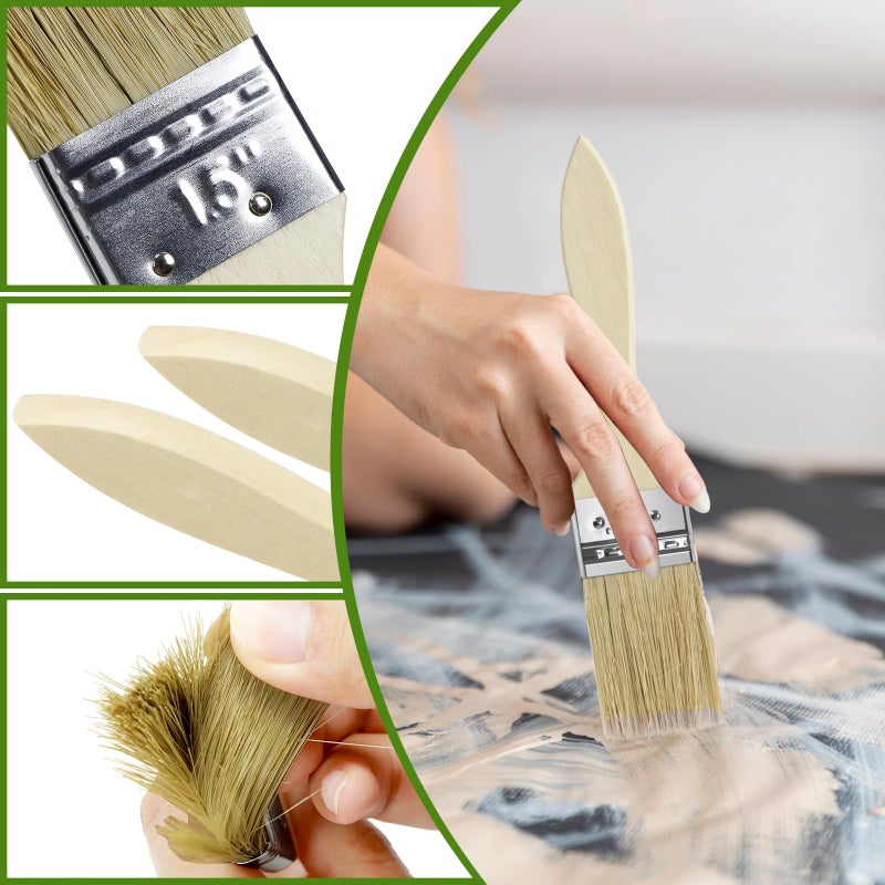 UPlama Paint and Chip Paint Brushes for Paint, Stains, Varnishes, Watercolor, Wood, Wall, Furniture-Brush Cleaner (48, 1.5 inch) - Image 3